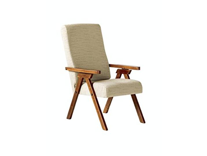 Sessel aus Holz Fiammta ESSEGI SRL Relax mit Liegefunktion Stoff Beige abziehbar