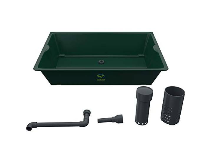 OFERA Aquaponic System Grow Bed [Hydrokultur Set] mit stromfreier Bell Siphon Entwässerung für Aquaponik Anlage oder Aquarium (Ebbe-Flut-System), Grow Set