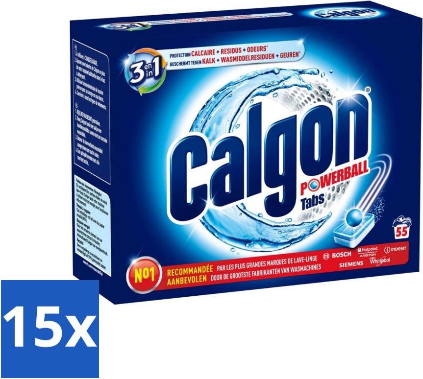 Calgon - Waschmaschinenreiniger - Gegen Kalkablagerungen / Waschmittelrückstände / Gerüche - 55 Tabletten - Vorteilspack - 15 Stücke