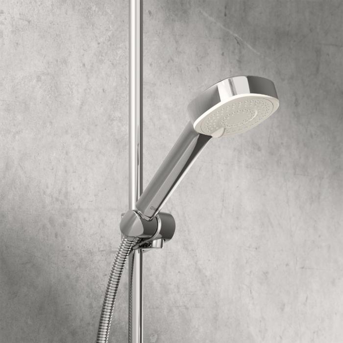Hansa HANSABASICJET Style Handbrause 44620500 3-strahlig, Ø 96 mm, 18/9 l/min, Anti-Kalk-Technik, chrom