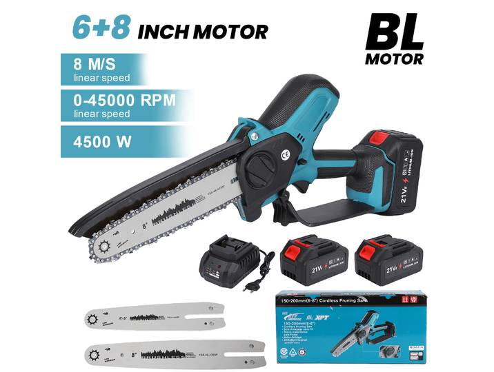 Tronçonneuse sans balais pour le travail du bois, petite scie électrique portative de 6 pouces, mini tronçonneuse sans fil portable