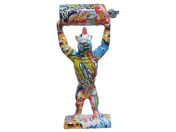 Skulptur Power Rhino 38 x 16 x 10cm Multicolor
