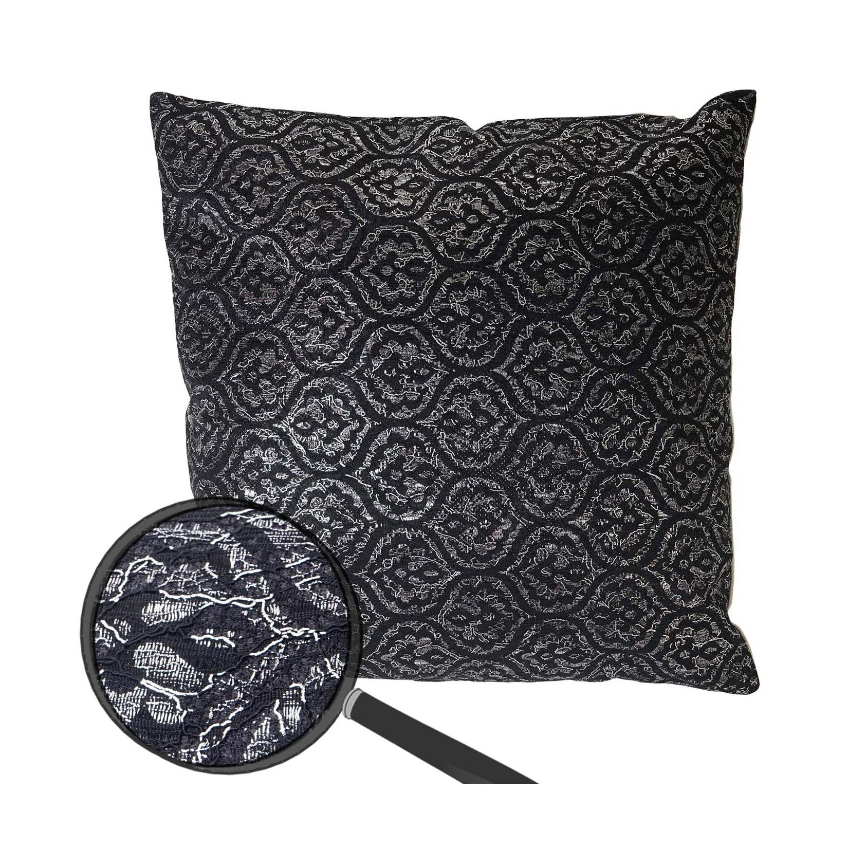 Zierkissen Barock, Sofakissen Deko-Kissen mit Füllung, schwarz Glanz-Effekt 45x45cm