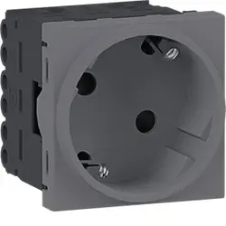 Hager GS1022LAN Steckdose 1-fach SCHUKO Direkt Klipping 45x45 33° aluminium