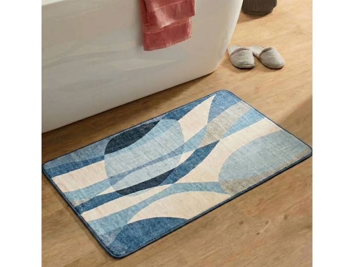 Gino Falcone Aquata GF-170, Badvorleger, Badezimmer Teppich Höhe 7 mm rutschhemmend beschichtet fußbodenheizungsgeeignet Badteppich, bedruckt, modernes Design, rechteckig