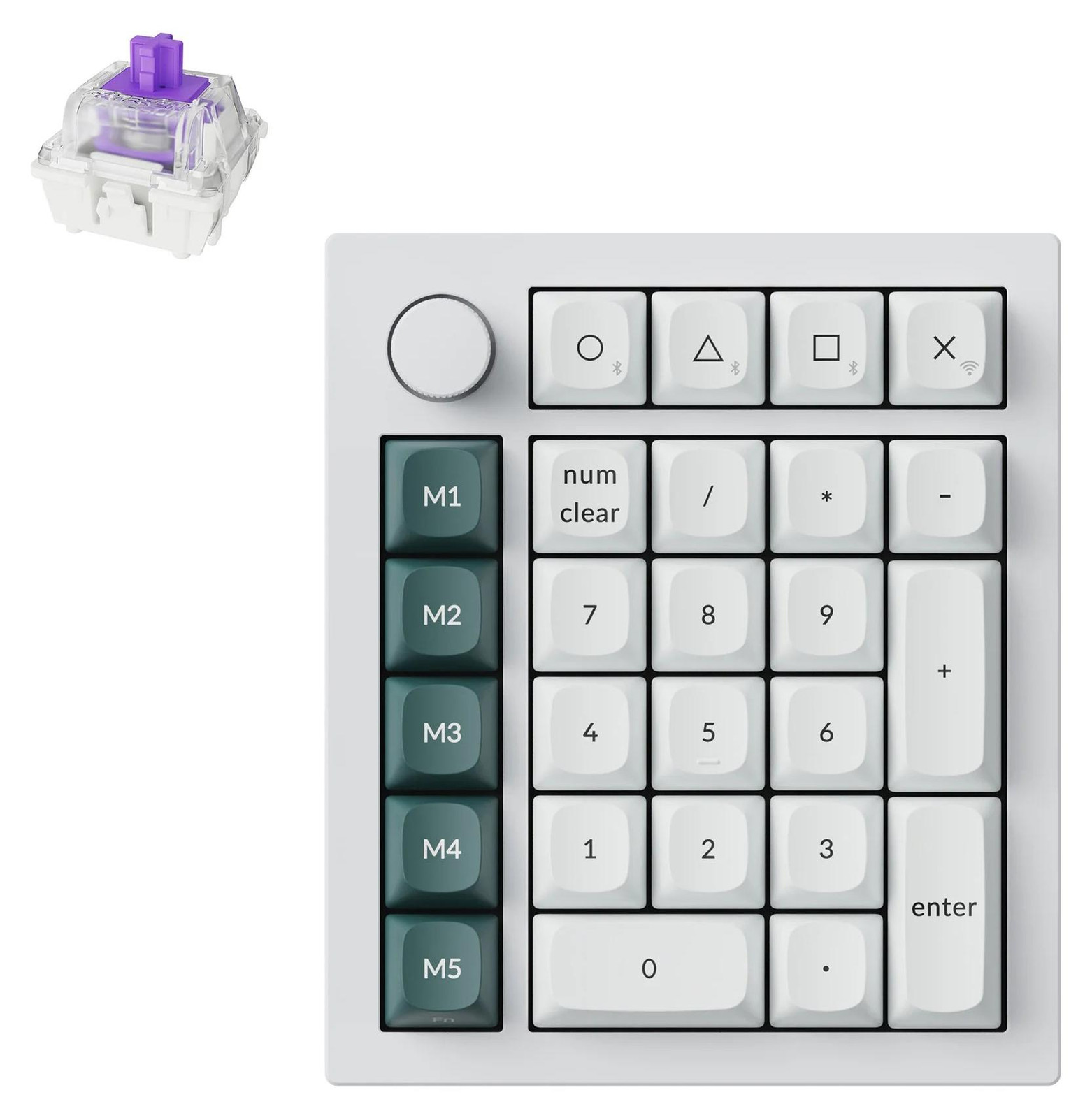 Keychron Q0 HE QMK Draadloos Magnetisch Numeriek Toetsenbord met RGB en QMK-programmering - Wit