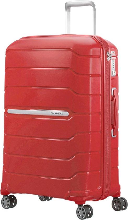 Ausziehbarer Koffer 68 cm - Spinner M mit Doppel-Zipper-System, 75/85 L, rot