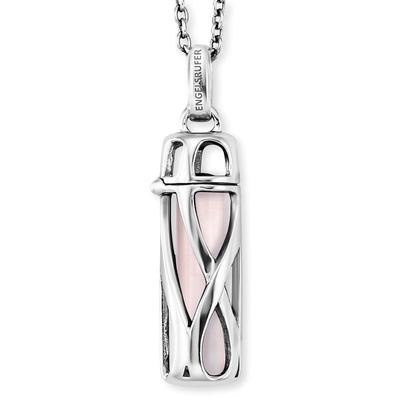 Kette mit Anhänger ENGELSRUFER "POWERFUL STONE ROSENQUARZ" Gr. S, bunt (silberfarben, rosa), Halsketten, Damen, S, Silber 925 (Sterlingsilber), L: 50, mit Rosenquarz