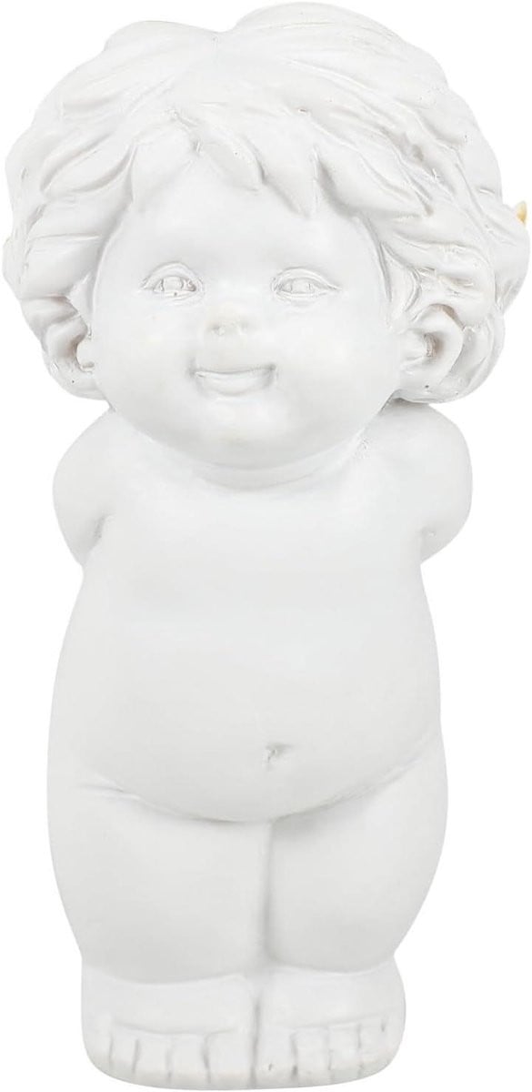 Engel Beeldje Beschermengel Sculptuur Wit - Hoogte: 13 cm