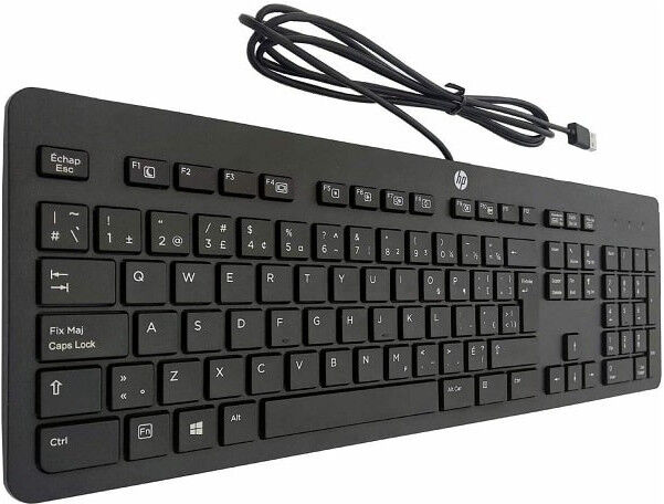 Business Tastatur HP USB Srat Slim KB PCR Spanisch mit Kabel, USB, Schwarz, Km0 Originalverpackung