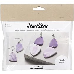 Creativ Company Schmuck Bastelset Marmorierte Ohrringe Helllila