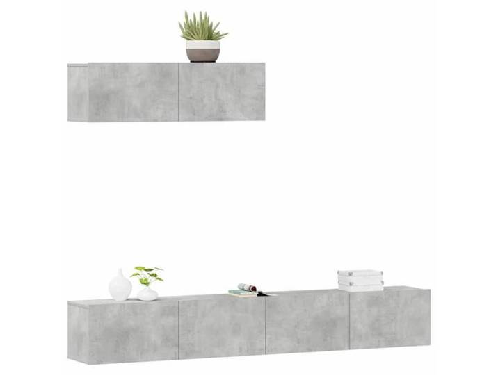 Black Month Ensemble de meubles TV 3 pcs Gris Béton 100x30x30 cm en bois d'ingénierie Armoire de Télévision Design rectangulaire nq