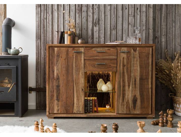 Buffet 145x40 Acacia laqué Bois naturel BARK #114