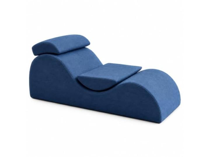 JS Space Ergonomischer Yoga-Sessel zum Dehnen, Relaxliege für Zuhause Hochdichter Schaumstoff für Entspannung Meditation und Stretching(blue)