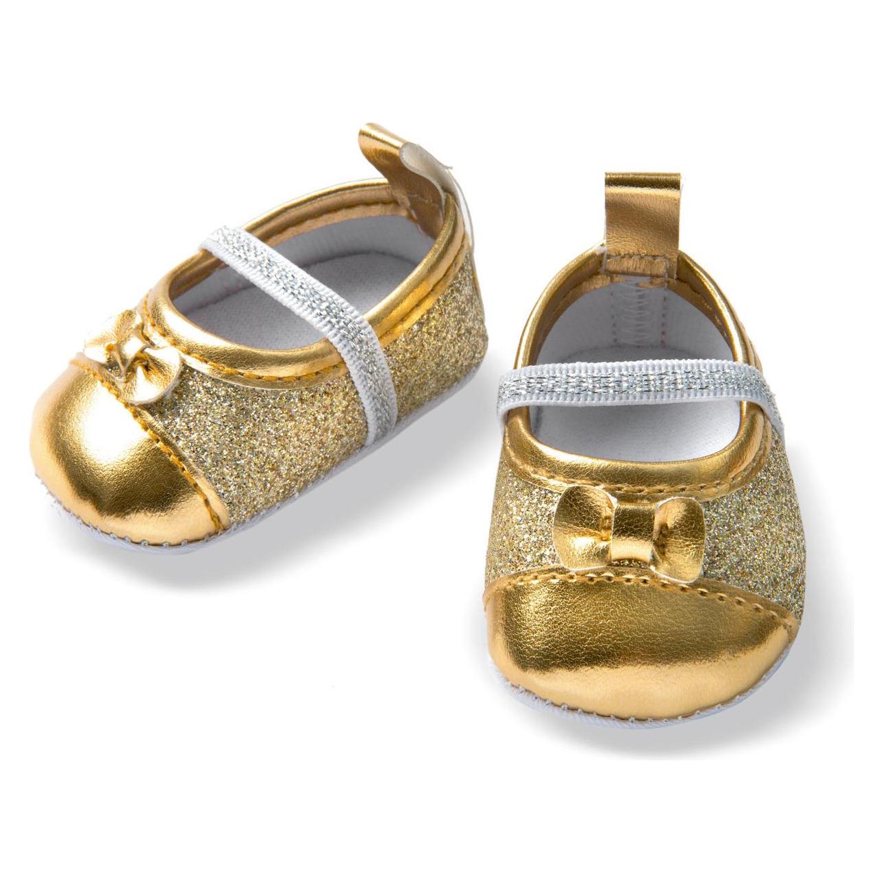 Heless Ballerinas gold Gr. 38-45 cm Glitzerballerinas, 1 Paar, Fersenschlaufe, ab 3 Jahren (13114648)