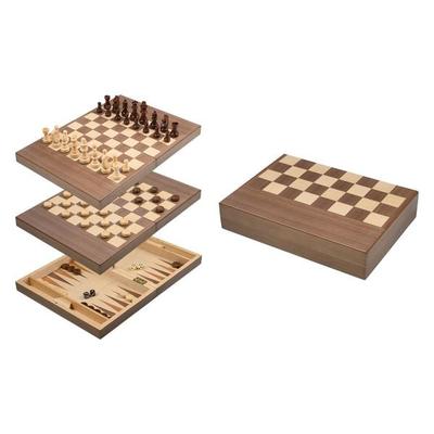 Schach Backgammon Dame Set, Feld 32 mm, Magnetverschluss