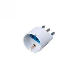 Alcapower Schuko-Adapter Weiß 16A, 3-Pol-Stecker Italien 16A, Schuko-Bipasso-Steckdose, Max. 250V AC, Max. 1500W, Steckdosenadapter