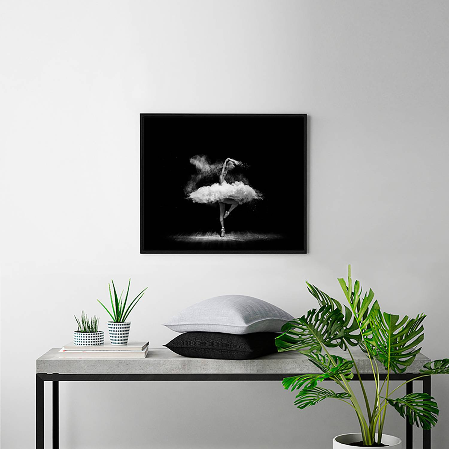 home24 Dancing with Powder Frame, multicolor, gelakt massief beukenhout en plexiglas, 62 x 52 cm