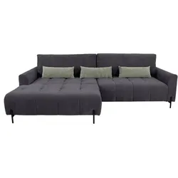 BOOOM Ecksofa mit Funktion Lissabon Stoff Grau Anthrazit