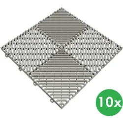 Rutschfeste Fliese, grau, 385 x 385 x 17 mm, 10er-Pack