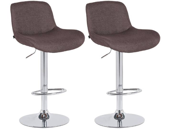CLP Barhocker Solon (Set, 2er), Samt- oder Stoffbezug, Metall in Chromoptik