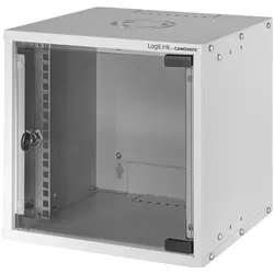 LogiLink W66Z30G - 10" Wandgehäuse 6HE Tiefe 230 mm (6 HE, 10 Zoll Rack), Serverschrank, Grau