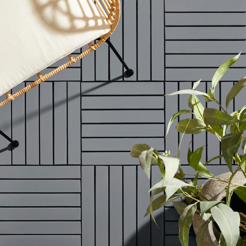 Ambia Garden Terrassenfliese , Grau, Schwarz , Holz, Kunststoff , Akazie , massiv , 30x2.4x30 cm , Gartenzubehör, Terrassenfliesen