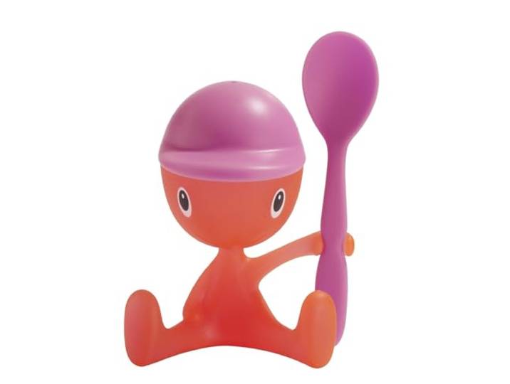 Alessi Asg23 P Cico Coquetier avec Salière et Cuillère en Résine Thermoplastique\, Rose
