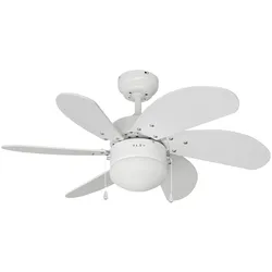 EDM Deckenventilator mit Lampe 33985 Aral Weiss 50 W, Ventilator, Weiss