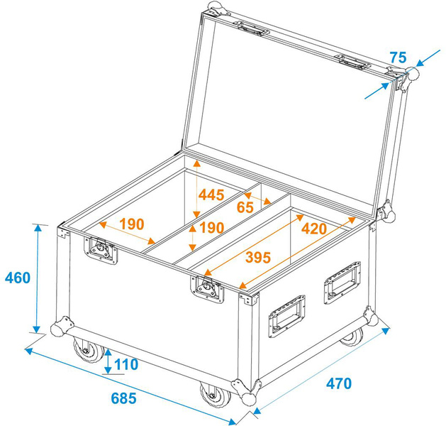 Roadinger Flightcase 2x TMH-W555 nero