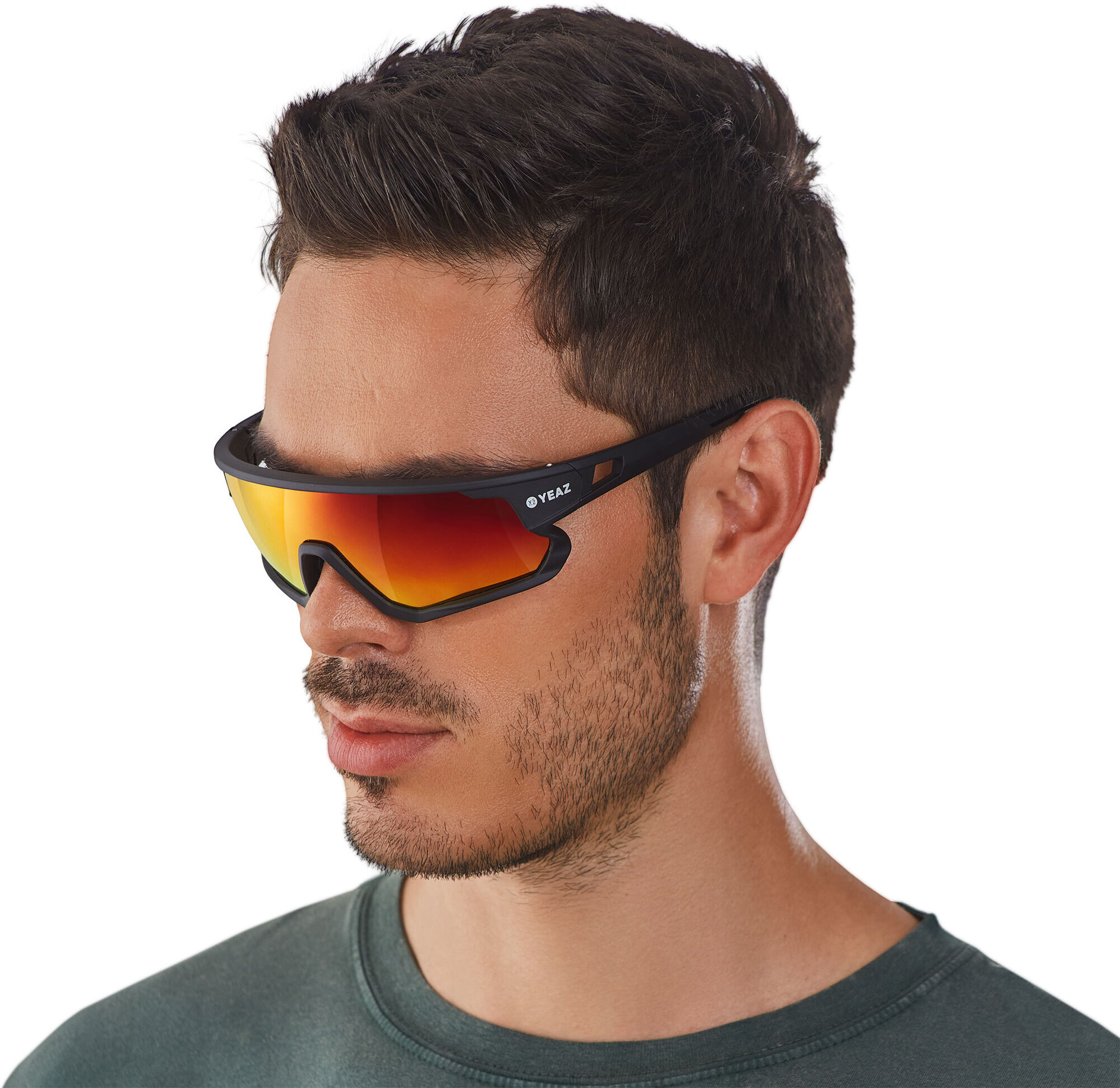 Sportbrille YEAZ "Sport-Sonnenbrille Black/Red SUNRISE", Kinder, rot, Sonnenbrillen Sportbrille
