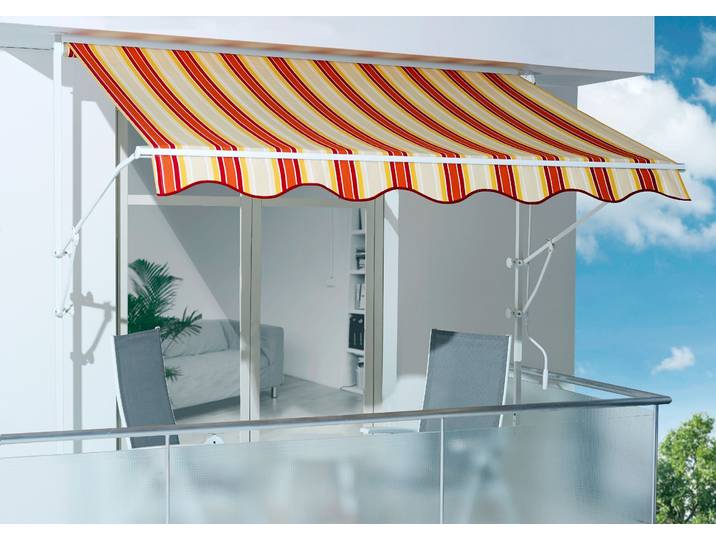 Klemmmarkise SPETTMANN LINE , weiß (gelb, rot, weiß), B:400cm, Polyester, Markisen, Klemmmarkise, Breite: 400 cm, Ausfall 160 cm