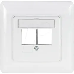 LOGILINK NK4059 - Unterputzdose für 2 Keystone-Module, gerader Auslass, signalweiß