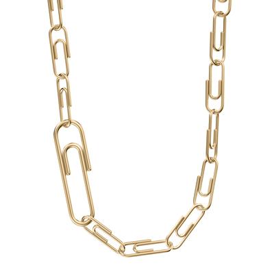 Kette ohne Anhänger FOSSIL "Jewelry", gold (gelbgoldfarben), Halsketten, Damen, Edelstahl, L: 50,5 B: 9,2mm, B:9,2mm