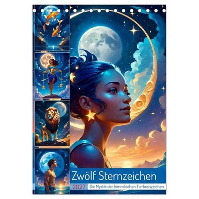Zwölf Sternzeichen (Tischkalender 2027 DIN A5 hoch), CALVENDO Monatskalender