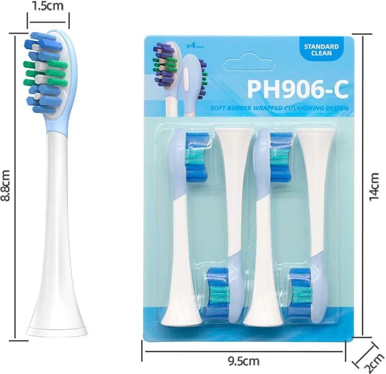 INF 8er-Pack Schallzahnbürsten-Ersatzköpfe, kompatibel mit Philips Sonicare HX369 Serie Blau