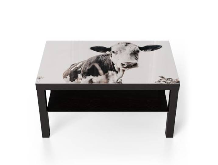 DEQORI Glastisch schwarz groß 90x50 cm Motiv Ländliche Abendstimmung ausgefallener Beistelltisch aus Glas Hochglanz Couchtisch fürs Wohnzimmer moderner Couch Tisch mit Design