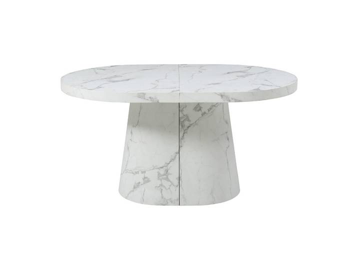 Vente-Unique Esstisch - 6 Personen, 8 Personen, 10 Personen, 12 Personen, > 12 Personen - holz - weiß Cloeva, Weiß, Holz, Uni, Oval, 300x76x100 cm, Esszimmer, Esstische