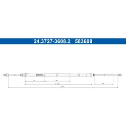 Seilzug Feststellbremse ATE 24.3727-3608.2 für Renault Fluence
