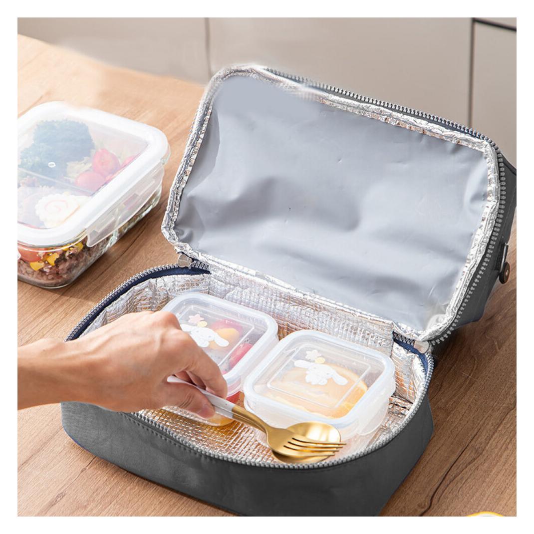 Lean Toys Thermoisolierende Frühstückstasche mit verstellbarem Gürtel Grau 27cm (LEA24944-uniw)