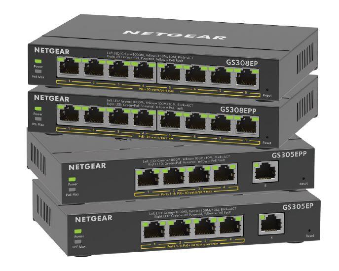 NETGEAR 5-Port Gigabit Ethernet PoE+ Power over Ethernet GS305EPP-100PES