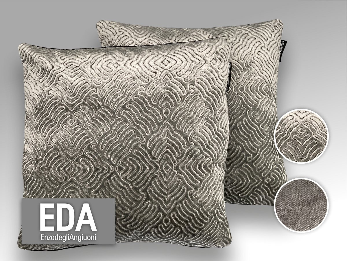 Enzo degli Angiuoni Grey Velvet Waves Velvet