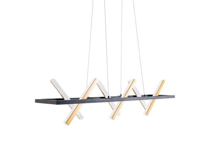 LED-Hängeleuchte Cadice H: 132 cm Schwarz/Goldfarben
