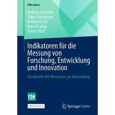 Indikatoren für die Messung von Forschung, Entwicklung und Innovation, Taschenbuch von Andreas Kladroba,Tobias Buchmann,Katharina Friz,Marcel
