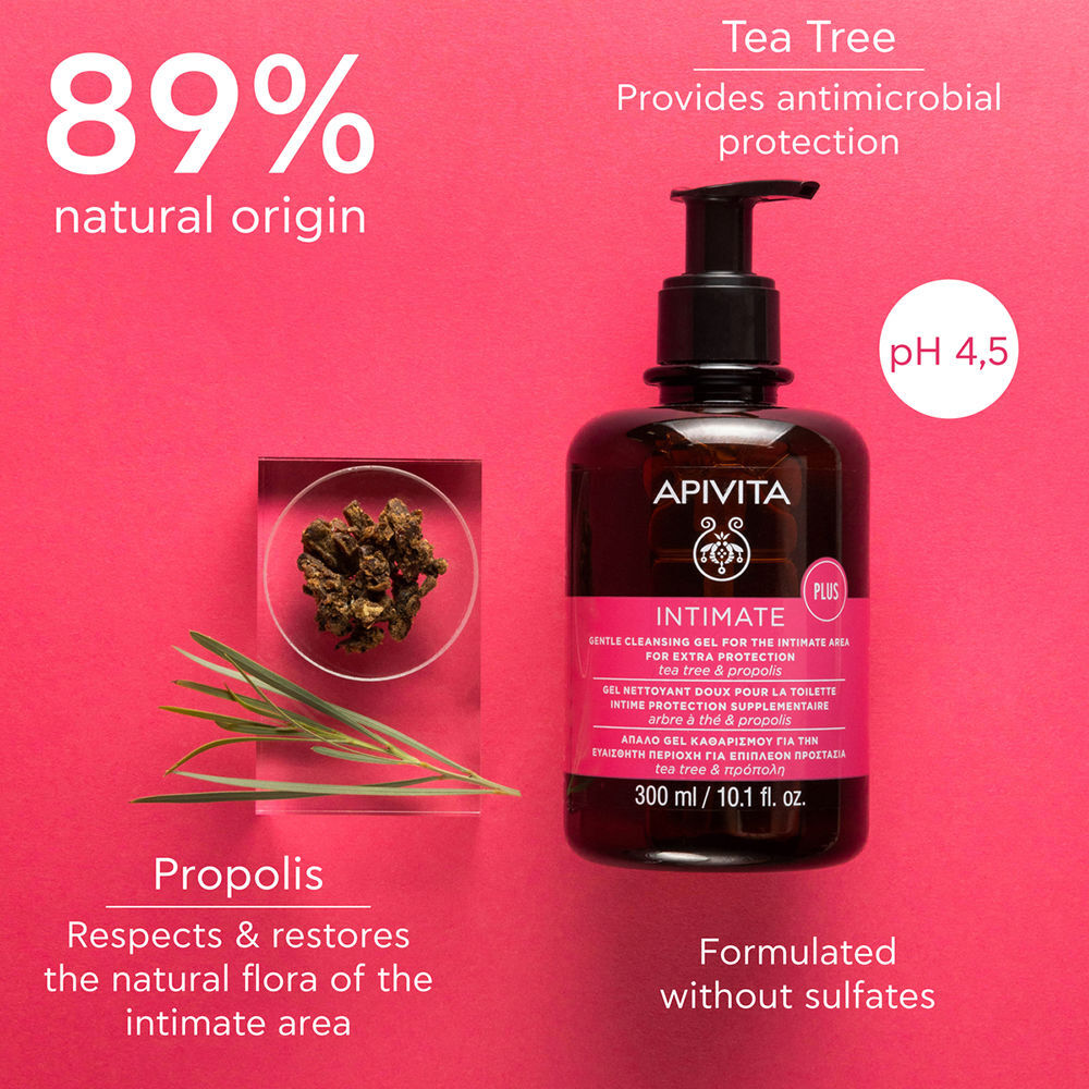 Apivita Gel Nettoyant Doux Pour La Zone Intime Pour Une Protection Supplémentaire Nettoyant naturel 300 ml