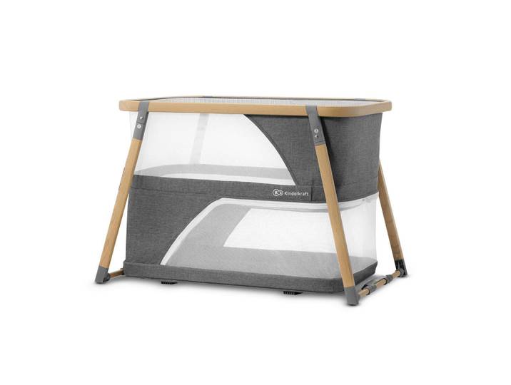 Kinderkraft Reisebett Sofi, Grau, Naturfarben, Weiß, Metall, Kunststoff, 50x90 cm, zusammenklappbar, Ausstieg, Babymöbel & Kindermöbel, Babyzimmer, Babybetten, Reisegitterbetten