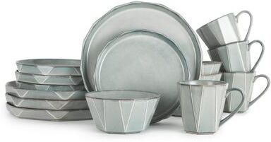 TABLE 12 16-Piece Dinnerware Set, Stonewashed Dinnerware Set for 4