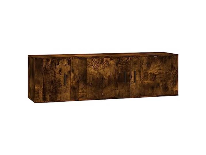LMTYOENFG 2-tlg TV-Schrank-Set Wandmontage Räuchereiche Holzwerkstoff Flexibles Lowboard Hängebord für Wohnzimmer und Schlafzimmer mit viel Stauraum hinter Türen