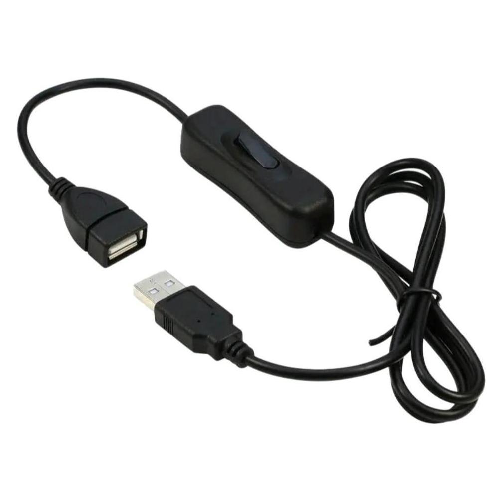 PremiumCord Prodlužovací kabel USB 2.0 s vypínačem, 1m, černá (1 m, USB 2.0) (kupaasw1)