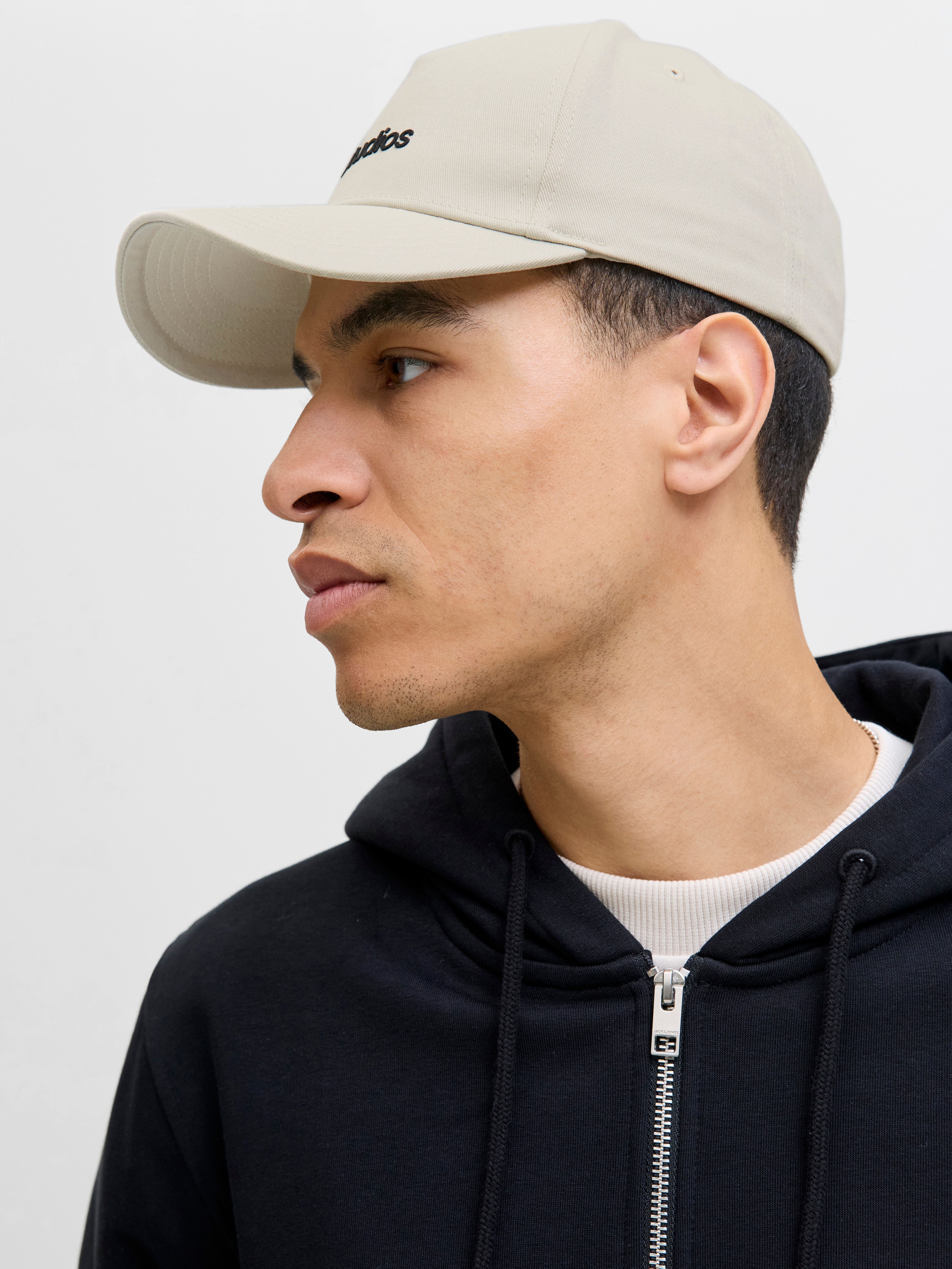 Baseball Cap JACK & JONES "JACBASE SOHO CAP LN", Herren, gelb (moonbeam), Baumwolle, unifarben, Caps Baseball Cap, mit Logostickerei moonbeam Einheitsgröße
